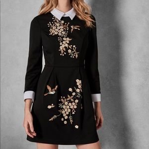 TED BAKER LONG SLEEVE DRESS with front pockets